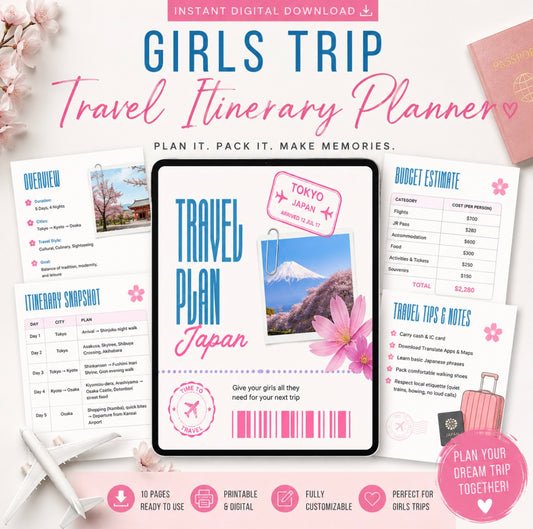 Girls Trip Travel Itinerary Planner